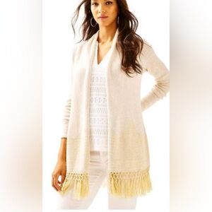 Lilly Pulitzer Tatum Long Fringe Hem Cardigan. Size medium. EEUC worn once